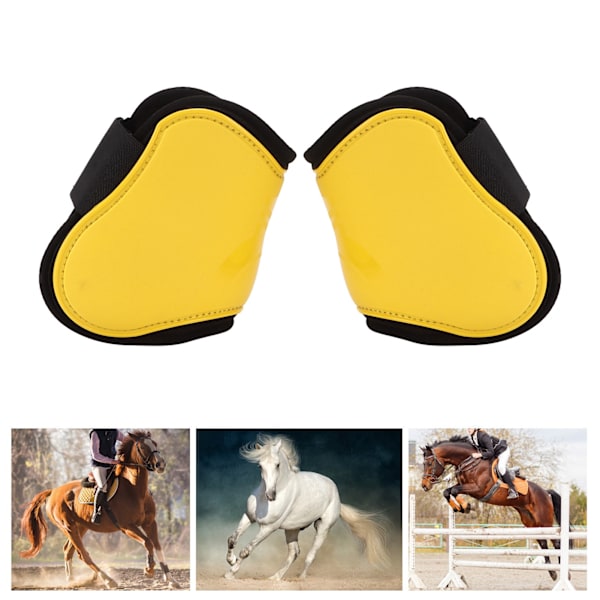 Häst Tendon Boots 4 ST Skyddande Bekväma och Justerbara Boots för Häst Hoppning Gul Set med 2 Bakben Boots (XL)