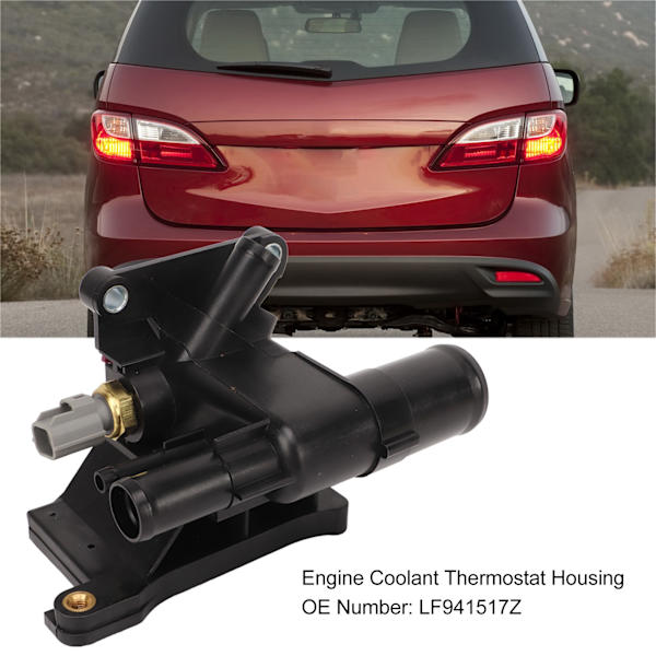 Motorns kylvätske termostat hus LF941517Z Vattenutlopp fläns montering ersättning för Mazda 3 5 Grand Touring 6 CX‑7