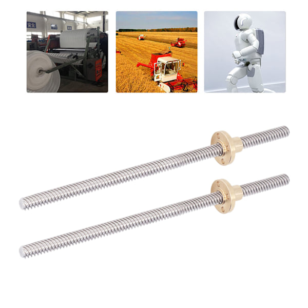 5-pack 3D-skrivar T8x8 Trapezformad Spindlar med Mässingmutter Hög Styrka Noggrann