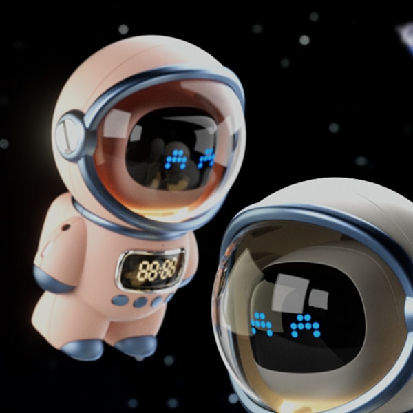 Astronaut Speaker AI Intelligent Voice Bluetooth Speaker Klocka Liten Nattlampa Födelsedagspresent Rosa
