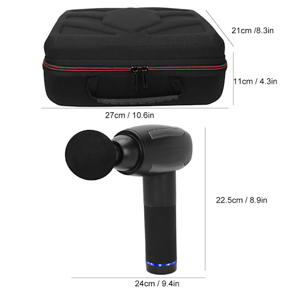 Handhållen massagepistol, tyst percussion för djup vävnadsmassage, smärtlindring för muskler i rygg, nacke, huvud, kropp, axlar, ergonomiskt designad och portabel