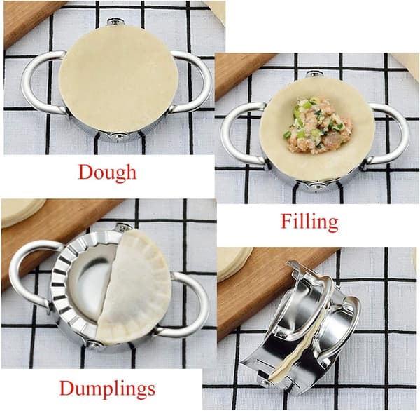 Dumplingmaskin, 2 størrelser Dumplingformer i rustfritt stål