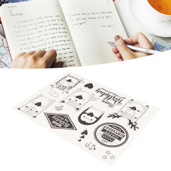 Genomskinlig silikonstämpel utsökt präglingsmall för papperskorttillverkning Dekoration DIY Scrapbooking Djur
