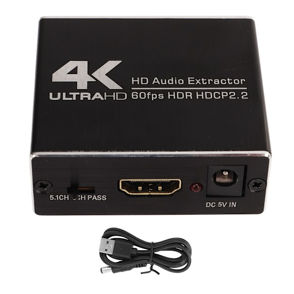 HD Multimedia Interface Splitter 5.1-kanals HD-ljudsignalomvandlare HD Multimedia Interface Ljudextraktor