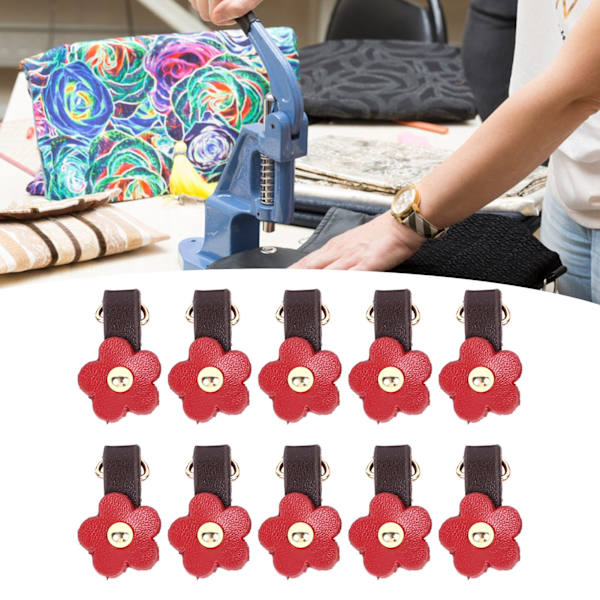 10 set läder D-ringar för handväska äkta läder oskadade D-ringar handväsktillverkningstillbehör för läder crossbody-väska hantverk röda guldfärgade tillbehör