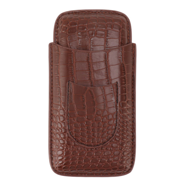 Cigarhållare i konstläder, bärbar, hållbar, elegant, 3-fingers cigarrlåda för resor, utomhus, affärer 78