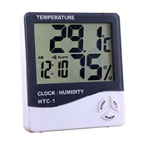 Hygrometer inomhus och utomhus Digital termometer Hygrometer Elektronisk LCD väderstation (Färg: Vit)