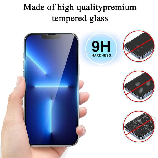 3-Delars Set för iPhone 13 Pro Max Härdat Glas Skärmskydd