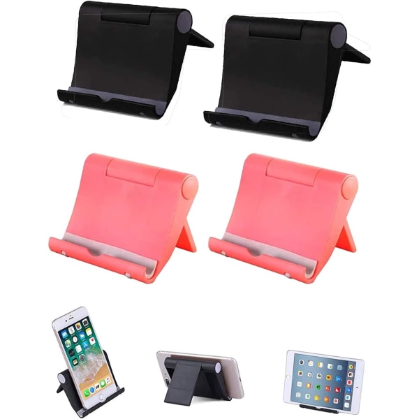 Telefonställ, 4-pack Multi-Angle Mobiltelefon Stand Tablet Stand Universal smartphones för hållare surfplattor