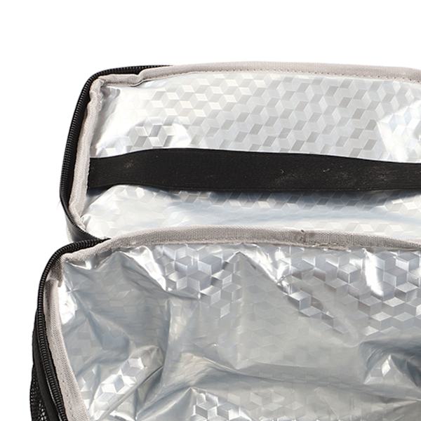 Kylväska Isolerad 2 Lager Utomhus Picknick Kylväska med Justerbara Axelremmar 2 Nätfickor Mjuk Kylväska