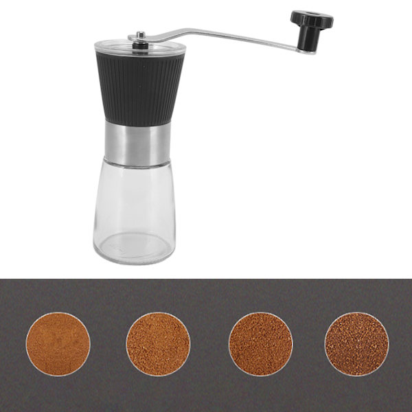 Manuell kaffebönsmalare 160 ml kapacitet justerbar bärbar handkaffekvarn för utomhuskök