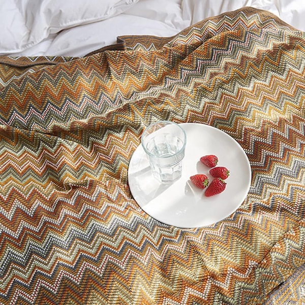 Året-runt Boho-filt, Elegant & Distinkt Mönster, Mjuk Bekväm Lättviktig för Inomhus- & Utomhusbruk, Lätt att Rengöra, Generös Storlek, Perfekt