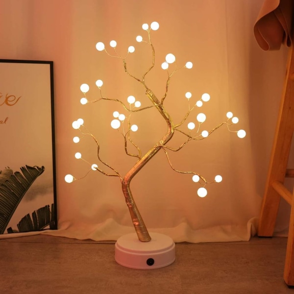 Bordslampa för bonsaiträd med 36 pärlor LED, julnatt