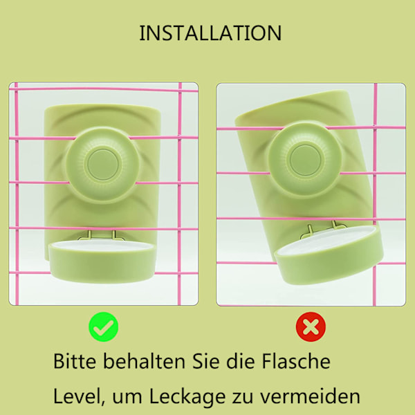 Vattenflaska för husdjur, säkra giftfria material hängande läckagesäker vattendispenser ger färskt vatten, toppfyllningsdesign för enkel påfyllning, tyst automatisk