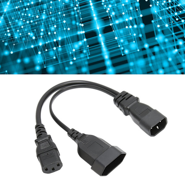 Strömkabel Y-splitter för universell kompatibilitet, konverterar standard IEC320 C14 till C13 och EU-chassi, klassad upp till 10A 250V, Y-splitter strömkontakt