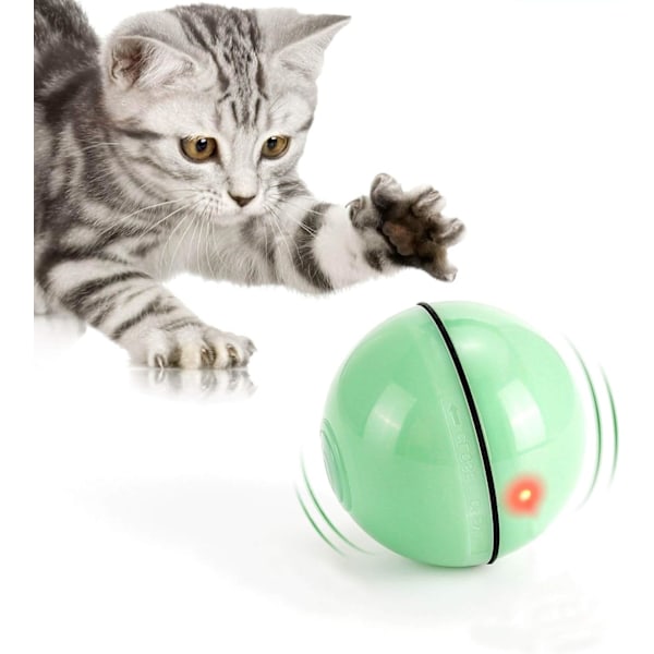 Rörelseaktiverad Kattboll, Smart Kattleksak För Motion Och Nöje, Ljusgrön Slagtålig ABS-Plast, USB-Uppladdningsbar, Auto På/Av, Stimulerar