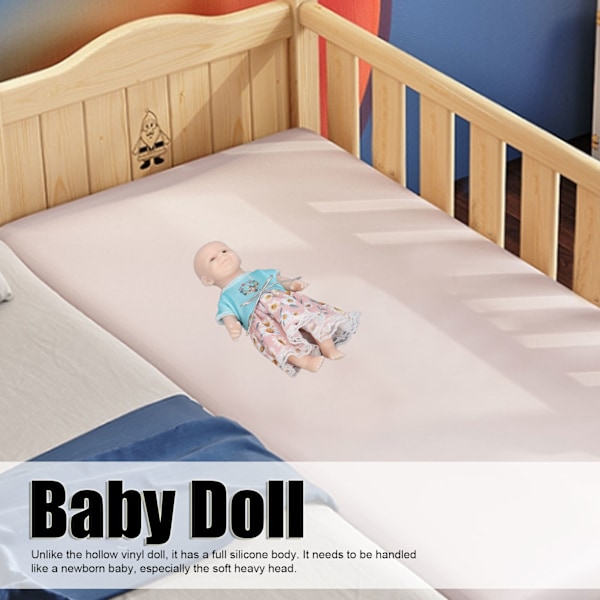 Babydocka i hel silikon 6 tum Livsliknande Reborn Nyfödd Mjuk Leksak för barn över 3 år
