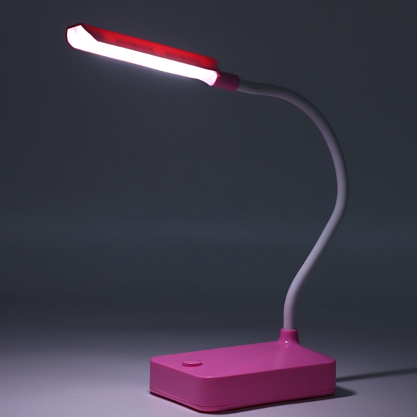 2 set LED-skrivbordslampa rosa flexibel gåshals hopfällbar hemmakontor universell bordslampa