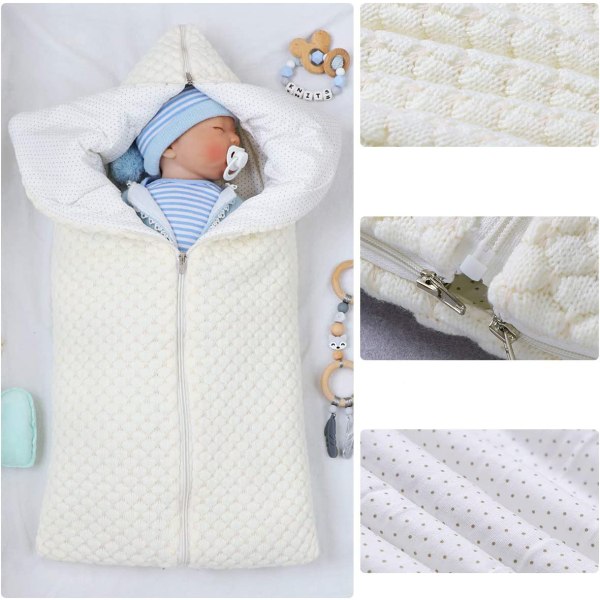 Nyfödd svepfilt, multifunktionell varm vintersovsäck, barnvagnsfilt för 0-12 månader baby eller flickor