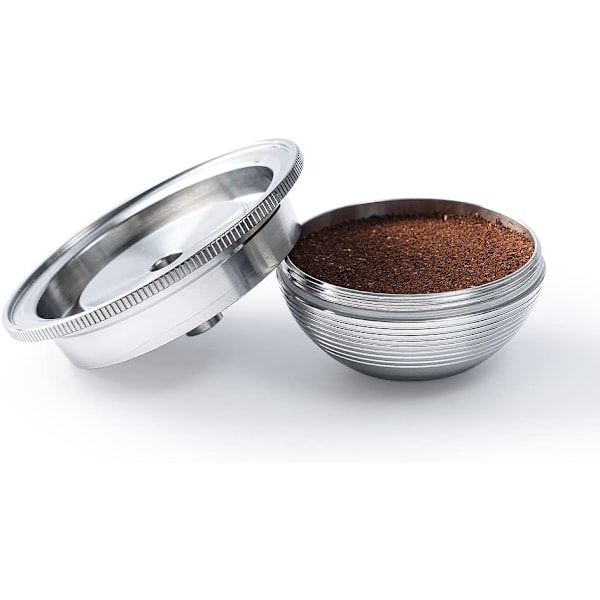 Kaffefilter Kaffekapsel i rostfritt stål, pulverfyllning, upprepad filterpulverskal, uppgraderad version