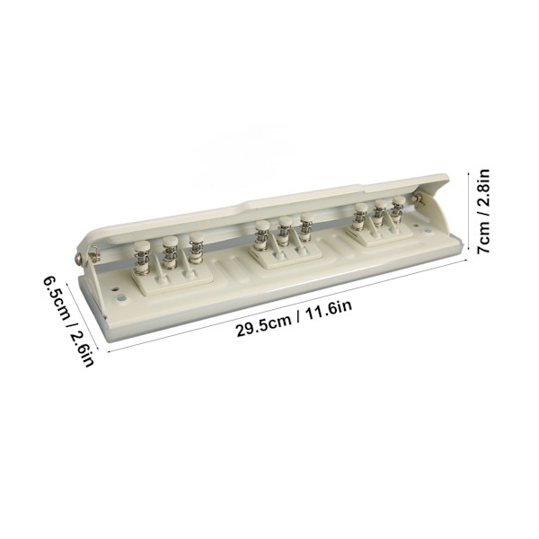 9-håls stans vit manuell 8-arks kapacitet DIY hålslag för A4 B5 B6 A5 A6 papper
