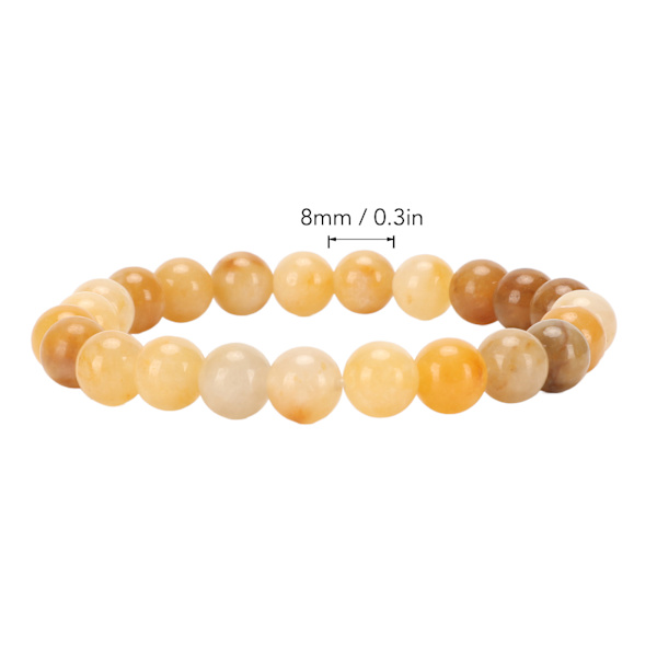 Pärlarmband Elegant Diameter 8mm Stretch Naturlig Kristallarmband för Unisex Meditation Dekompression Present Topas