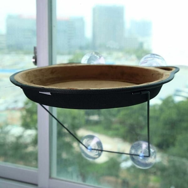 Vikbar Kattsäng, Hängande Kattsäng Vikbar Design för Utrymmesbesparande Installation, Perfekt för Innekatter att Njuta av Utomhusvyer (Kaffe)