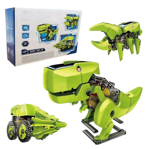 Robotdinosaurie-leksaker 3 i 1 Solinsektsrobotar Borrmaskiner Monterade byggsatser Leksak för barn i åldrarna 8 9 10 11 12