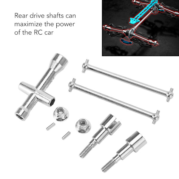 RC Bakre Drivaxel Hög Hårdhet Stål Rostfri för SCY 16101 16102 16103 16201PRO 1/16 RC Bil