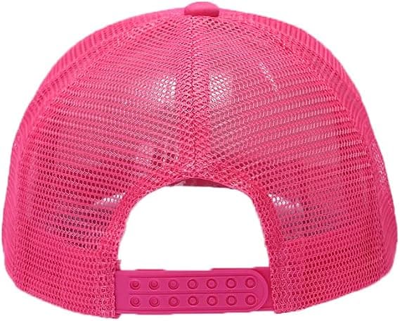 Mode Smiley Ansikte Glitter Neon Tryck Hög Krona Skum Mesh Baksida