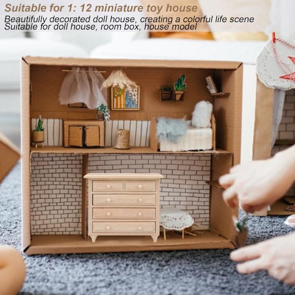 1:12 Dockhus Skåp Sovrum Miniatyr Möbler Kreativitet Hantverk Present Tillbehör
