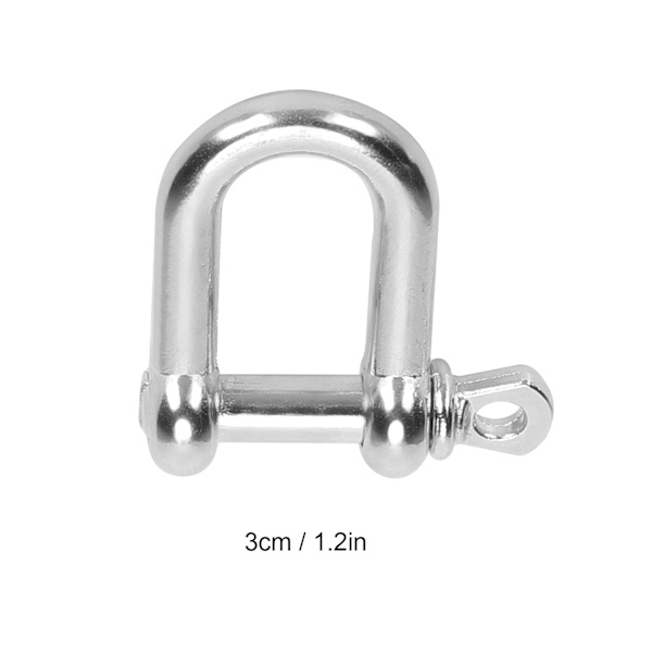 3 st U-formade Shackle i zinklegering D-ringlås bågshackle för paracordarmband platt huvud