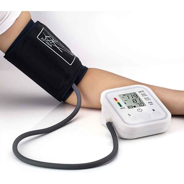 Hemvård LCD Digital Arm Blodtrycksmätare Hjärtfrekvensmätare Tonometer för Automatisk Mätning