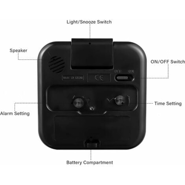 Analog resealarmklocka, super tyst batteridriven liten skrivbordsklocka med snooze, pipljud, nattljusfunktion, enkel inställningsklocka för sovrum,