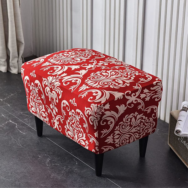 Ottomansk skyddande överdrag, pallöverdrag, pallöverdrag för fotpall, rektangulärt, stretchöverdrag, ottomansk överdrag, pallskydd, tvättbart pallöverdrag
