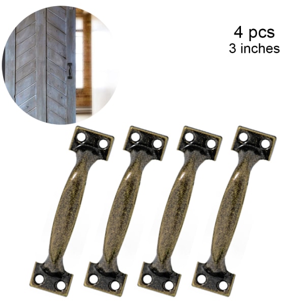 Lådhandtag i ladugårdsstil, 4-pack dörrhandtag rustikt grindhandtag med