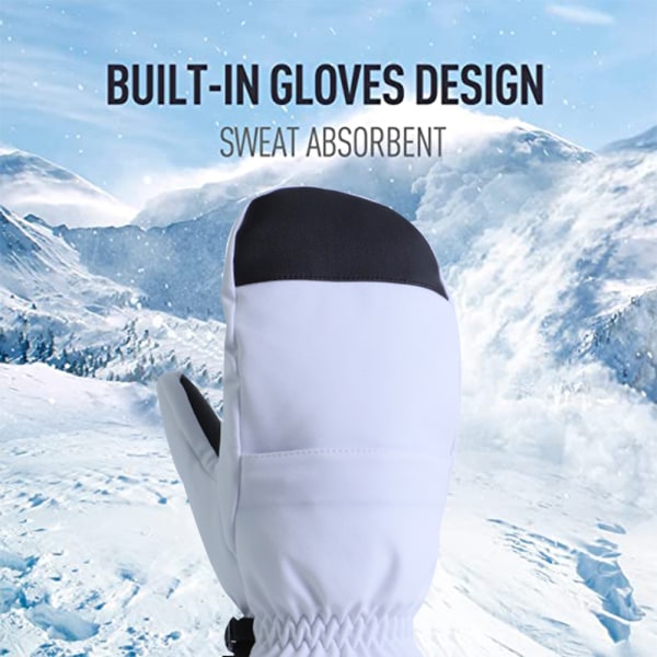 Vita handskar Single board skidhandskar Fem fingrar varm touch