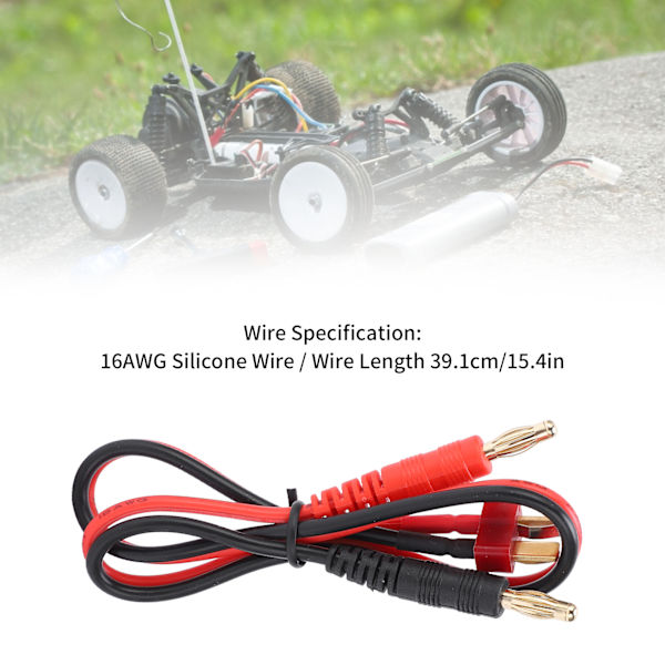 B6-laddare 4,0 mm banankontakt till T-huvud silikonkabel 16 AWG för Lipo-batteriladdare