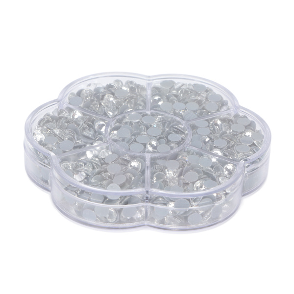 1440 st Hot Fix Rhinestones Glas Platt Botten Transparent Vit DIY Tillbehör för Kläder Skor Nagelkonst