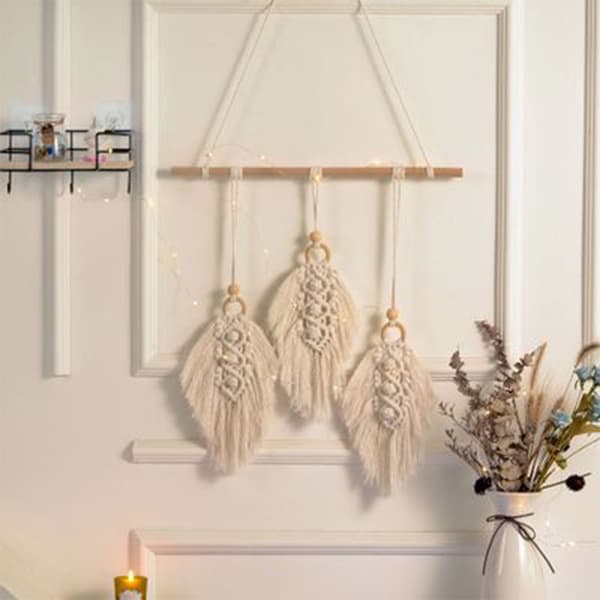 Boho Chic Vægtæppe, Macrame Kunstværk, Tilføjer Et Finurligt Præg Til Dit Opholdsrum