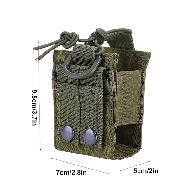 Nylonlätt militär vattenflaska Interphone förvaringsväska påse för Molle-system (grön)