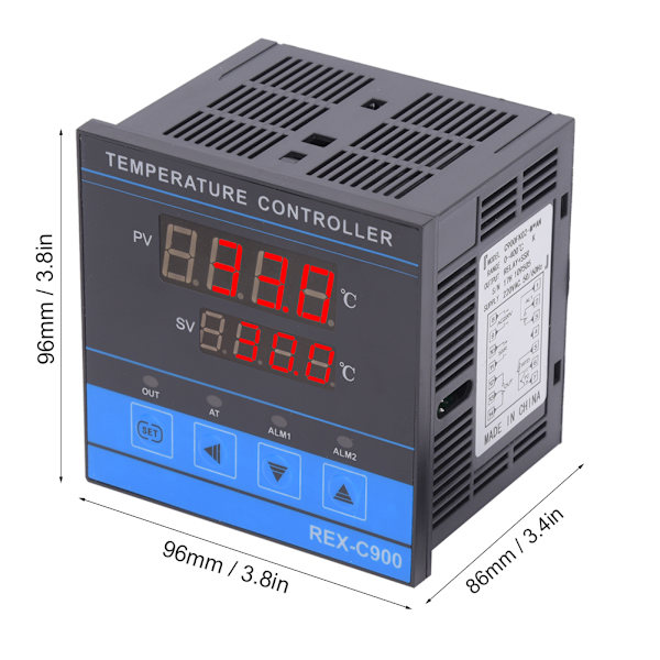 Digital Temperaturregulator Intelligent Hög Känslighet RELAySSR Utgång 0-400℃