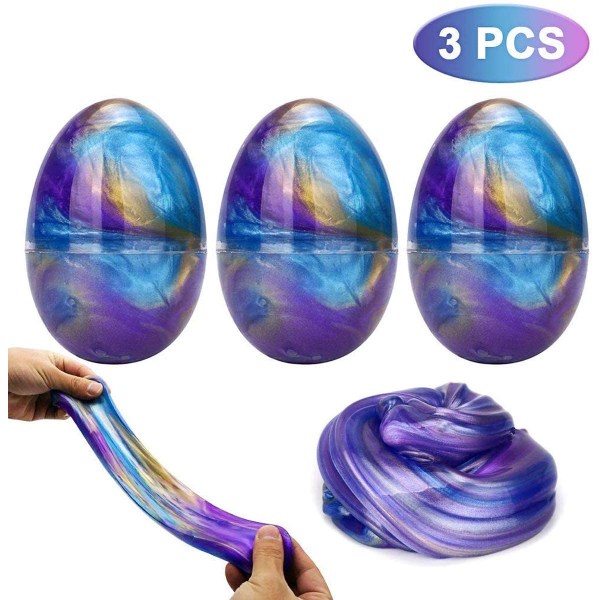 Fluffy Galaxy Slime 3-pack Slime Äggformad Slime DIY Slime Bra stressavlastande leksak för barn