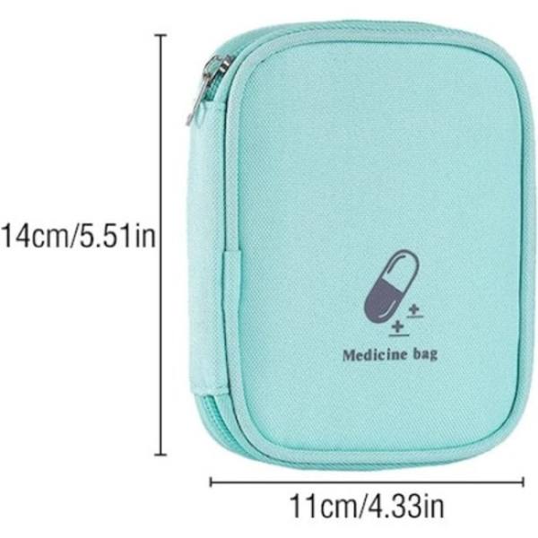 Set med 2 medicinväska, 11x14 cm, Tyg, Blå/Rosa