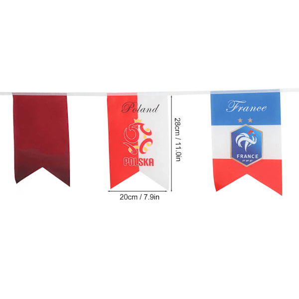VM-flagga för fotbolls-VM 2022, 32 lag, 20 x 28 cm