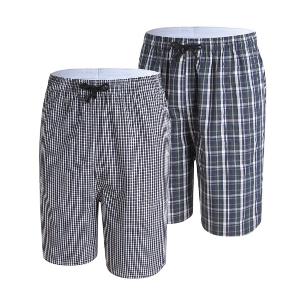 Pyjamasbyxor för män, korta pyjamastrosor, loungekläder i bomull