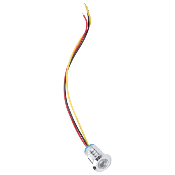 4 Set Förtrådade Runda LED-lampor Vattentäta 2-färgsljus Gemensam Anod 12mm 3-6V (Röd och Gul)