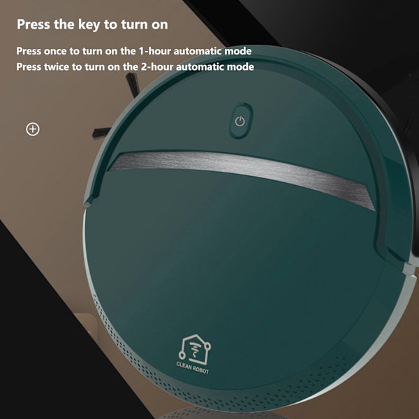 3 i 1 Smart Sweeper Automatisk Liten Timing Dammsugare USB-laddning för HembrukGrön