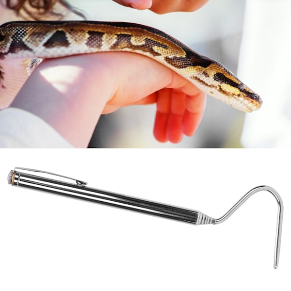Ormkrok i rostfritt stål, utdragbar ormgrep för att fånga och hantera små ormar