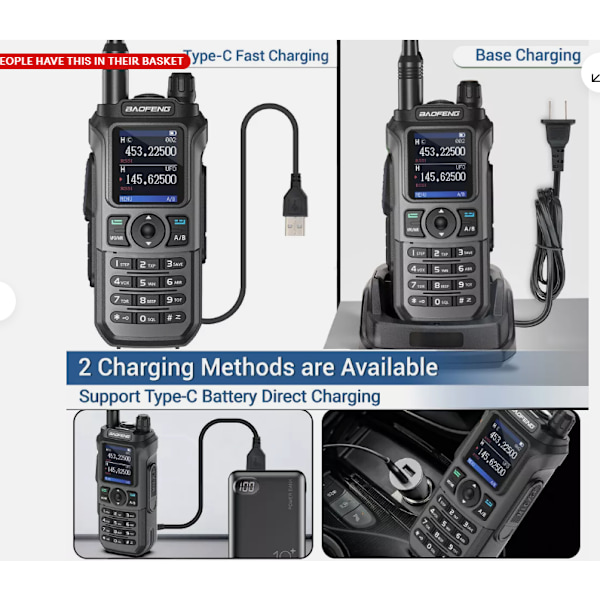 Baofeng UV-21 Pro V2 Walkie Talkie Luftband Typ-C Lång Räckvidd Ham Tvåvägsradio